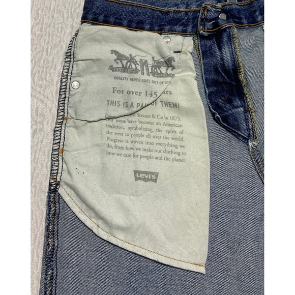 Levis 511 Distressed Jeans Mens‎ 30×32 Blue Slim Skater Whiskers Ripped Knee - Picture 10 of 10
